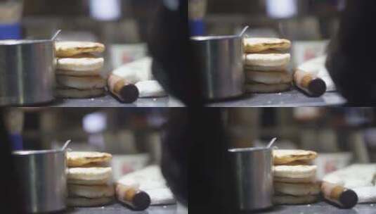 河南美食烧饼高清在线视频素材下载