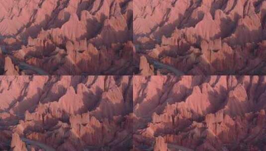 航拍大红山峡谷光影倒飞高清在线视频素材下载