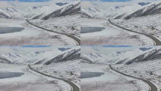 航拍西藏公路高清在线视频素材下载