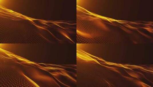 金色粒子波背景环高清在线视频素材下载
