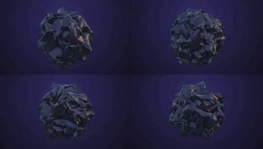 蓝色能量魔术球圆形高科技数字液态金属球带高清在线视频素材下载
