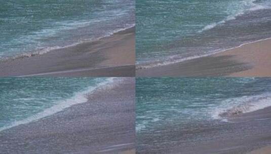 海浪海水冲刷拍打海滩礁石高清在线视频素材下载