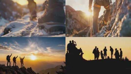 攀登者登山队分镜头集合4K高清在线视频素材下载