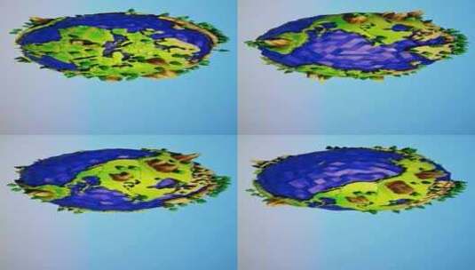 垂直视频逼真的低聚地球动画高清在线视频素材下载