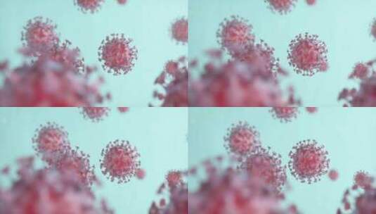 粉色的冠状病毒群体特写高清在线视频素材下载