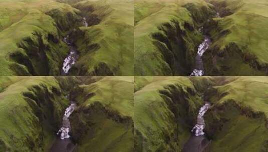 绿谷空中的瀑布高清在线视频素材下载