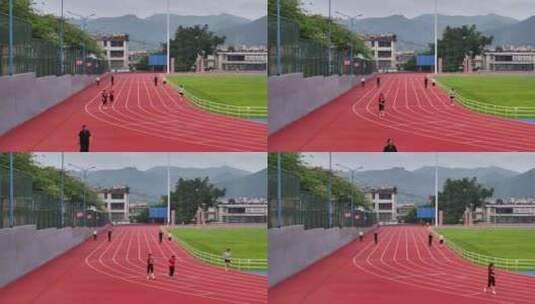 澜沧体育中心跑道高清在线视频素材下载