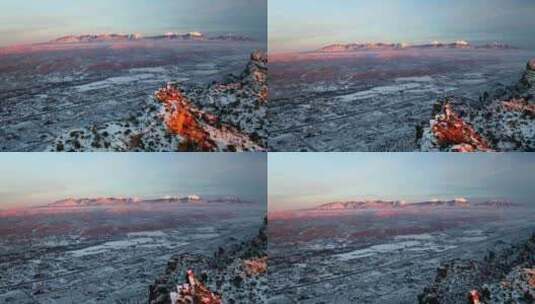 犹他州，山谷，地平线，雪地高清在线视频素材下载