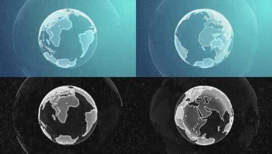 3D蓝色数字地球旋转网络Alpha通道高清在线视频素材下载