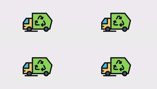 Recycle Truck动画图标高清在线视频素材下载