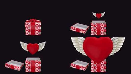 礼品盒中的红心高清在线视频素材下载
