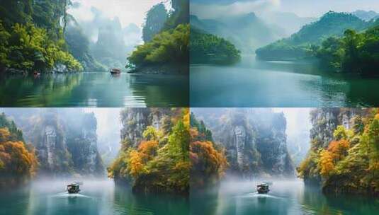 唯美峡谷风光 壮阔大气奇峰异石 风景秀丽高清在线视频素材下载