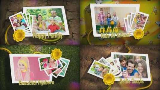 花卉线条周年纪念相册写真展示AE模板高清AE视频素材下载