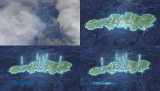 长沙市地图-云雾俯冲勾勒轮廓高清AE视频素材下载