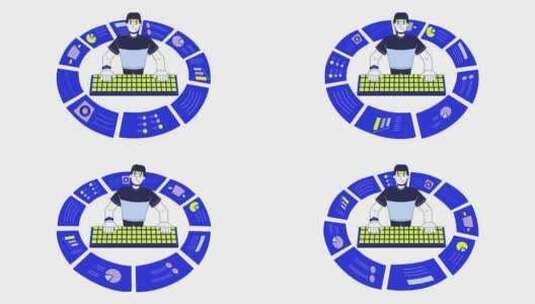 数据分析业务报告线2D动画高清在线视频素材下载