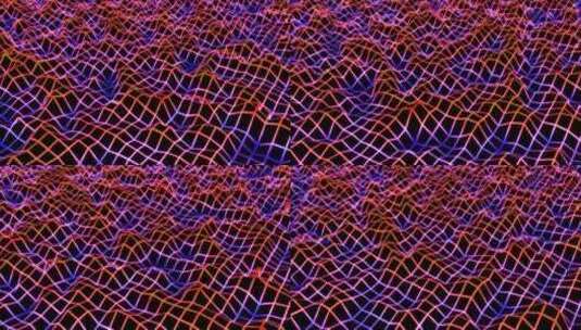 复古80年代Lowpoly线框波浪霓虹灯高清在线视频素材下载