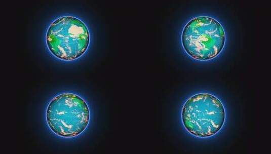 逼真的地球行星3D物体，始终旋转，4k视高清在线视频素材下载
