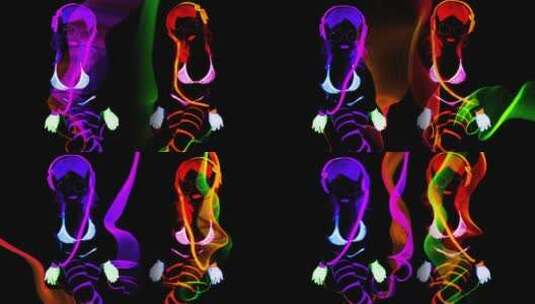女人穿着发光的衣服跳舞高清在线视频素材下载