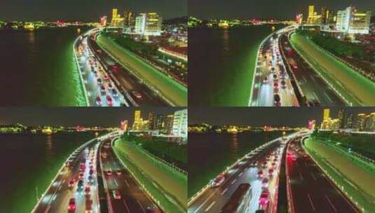 厦门演武大桥夜景高清在线视频素材下载