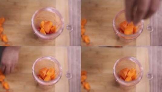 妈妈榨汁胡萝卜番茄汁 (2)高清在线视频素材下载
