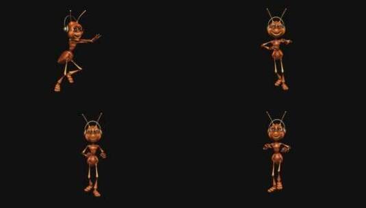 卡通蚂蚁跳舞高清在线视频素材下载
