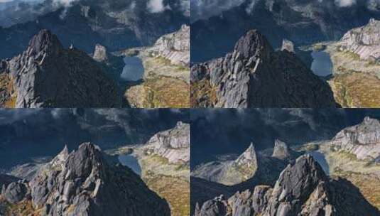 航拍的高山景观高清在线视频素材下载
