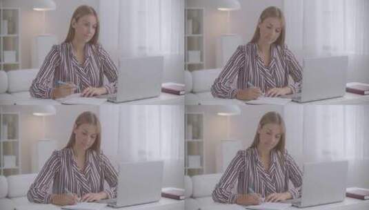 女人运用电脑学习高清在线视频素材下载