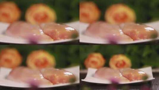 鸡胸肉健身食材高清在线视频素材下载