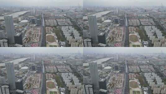 上海东方体育中心4K航拍高清在线视频素材下载