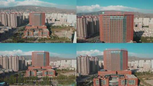 青海省第五人民医院航拍高清在线视频素材下载