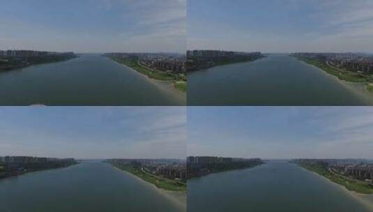 湖南湘江河流风光航拍高清在线视频素材下载