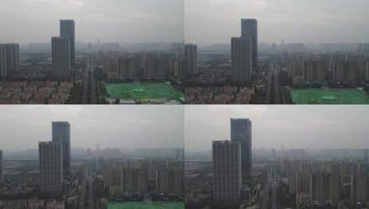 航拍山东青岛城市高楼建筑高清在线视频素材下载