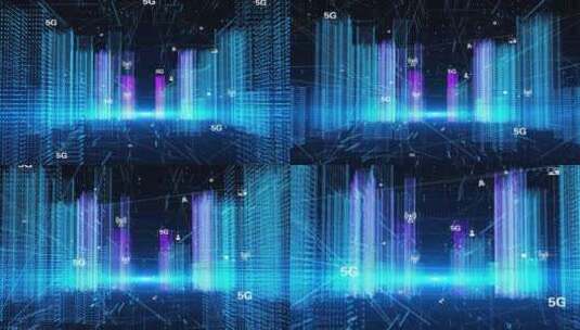 3D科幻全息智慧城市高楼穿梭高清在线视频素材下载