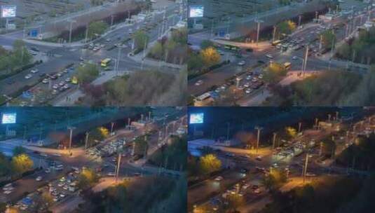 乌鲁木齐希尔顿十字路口夜景高清在线视频素材下载