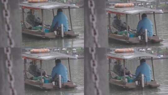 雨天泛舟杭州西湖高清在线视频素材下载