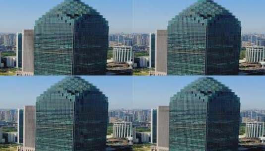 航拍湖北武汉中银大厦高清在线视频素材下载
