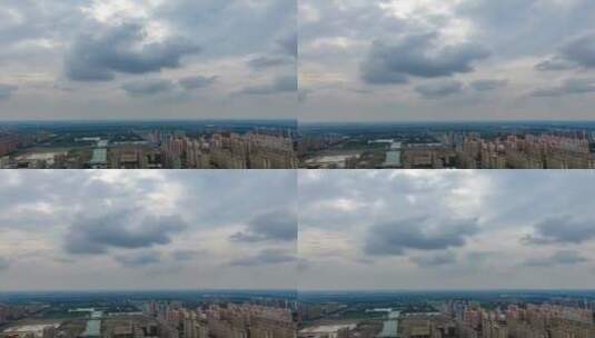 延时 云 大范围移动 航拍 城市高清在线视频素材下载