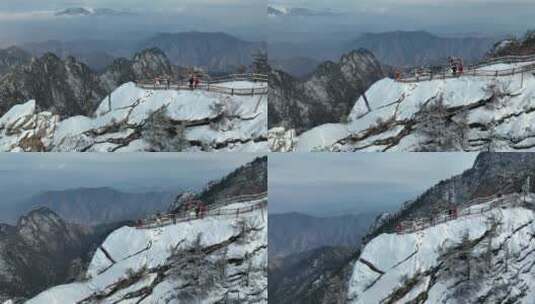 白云山雪景云海山峰航拍高清在线视频素材下载