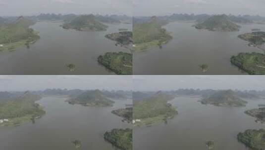 航拍广西兴宾三利湖国家湿地公园高清在线视频素材下载