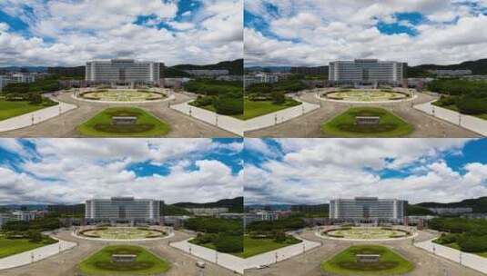 台州市市府大楼延时空镜高清在线视频素材下载