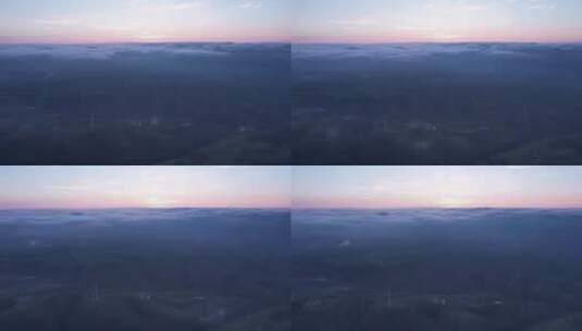 榆林雨雾缭绕看日出高清在线视频素材下载