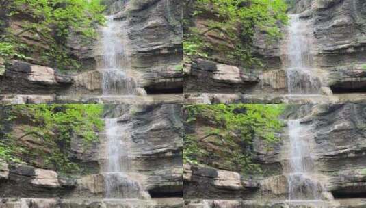 济南龙洞景区佛峪胜境，泉水喷涌瀑布之流高清在线视频素材下载