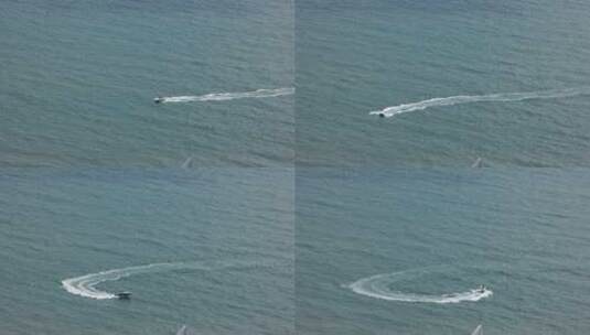 8k高视点实拍海里疾驰的快艇各种角度入画类高清在线视频素材下载