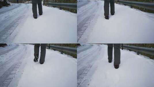 雪地徒步高清在线视频素材下载