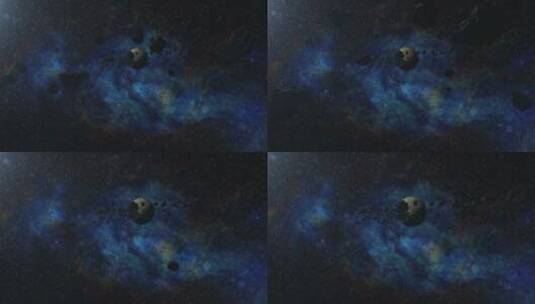 浩瀚星云宇宙太空三维行星陨石银河星球高清在线视频素材下载