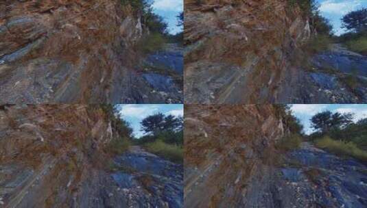 层次分明的岩石结构是大山的年轮高清在线视频素材下载