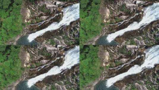 三亚壮观的瀑布航拍高清在线视频素材下载