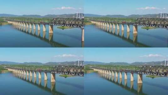京九铁路赣江大桥高清在线视频素材下载