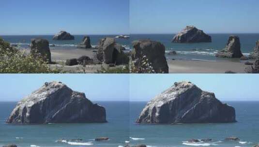 俄勒冈海岸岩石景观高清在线视频素材下载