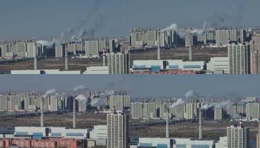 哈尔滨城市工业化航拍高清在线视频素材下载